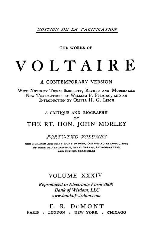 (image for) The Works Of Voltaire - Set 8 - Vol. 34 - Vol. 35